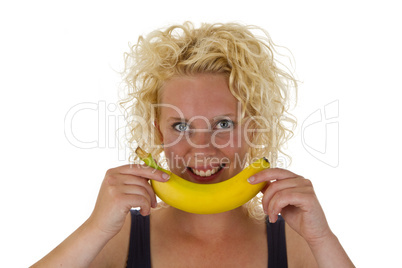 Junge Frau mit Banane