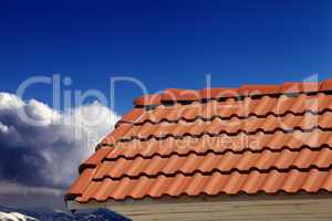 roof tiles and blue sky in nice day