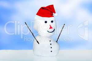 Snowman with santa cap