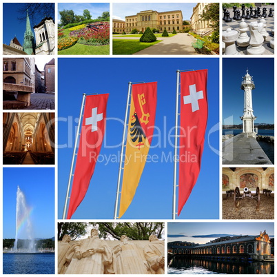 Geneva city collage, Switzerland
