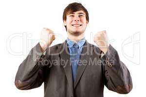 Young businessman happy and Cheers
