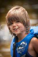 girl wearing life jacket