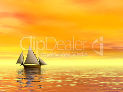 Small sailboat - 3D Render