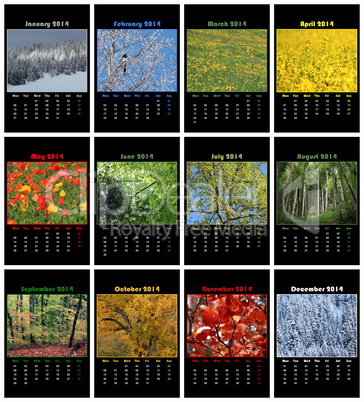 Nature calendar for 2014