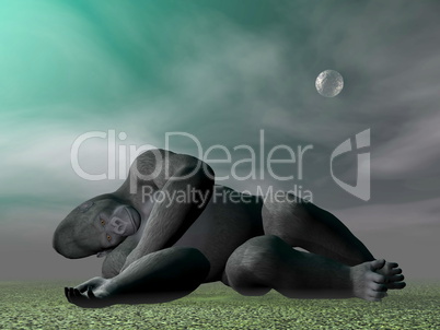 Dead gorilla - 3D render