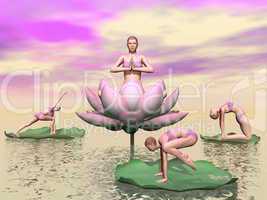 Yoga lotus - 3D render