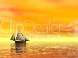 Small sailboat - 3D Render