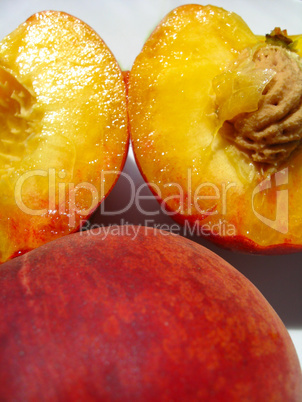 fruit of cut ripe peach