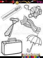 cartoon objects coloring page