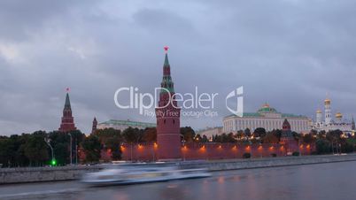 Walk along Kremlin wall sunset hyperlapse