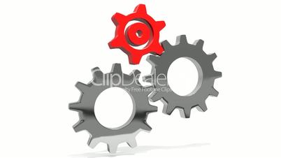 gears in two sizes and colors with alpha channel