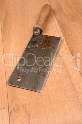 Old rusty meat cleaver