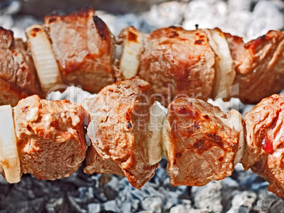 meat roasted in chargrill