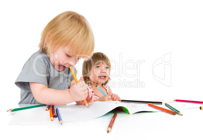 Children draws pencil