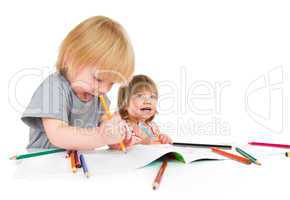 Children draws pencil