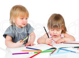 Children draws pencil