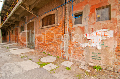 Venice Italy old  port industrial building