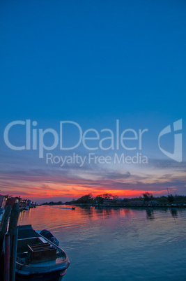 italy venice burano island sunset