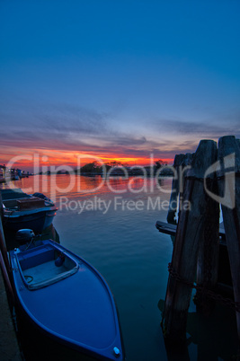 italy venice burano island sunset