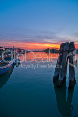 italy venice burano island sunset