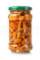 Honey agarics in a glass jar