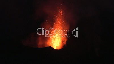 Volcanic eruption a night