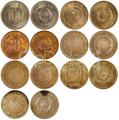 old antique coins of yugoslavia