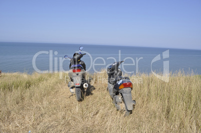 scooters on the shore