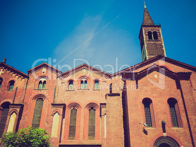 retro look sant eustorgio church, milan