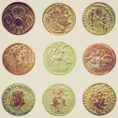 retro look roman coin