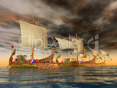 Alte römische Kriegsschiffe