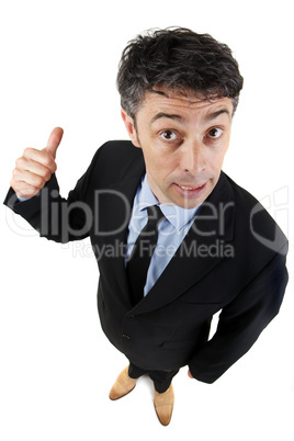Businessman giving a thumbs up gesture
