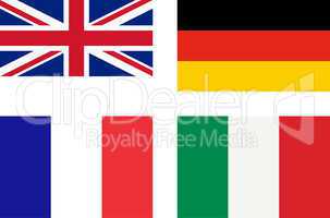 flags of uk germany france italy