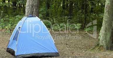 nylon tent in camp site