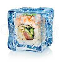 Sushi in ice cube