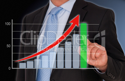 Businessman with Performance Chart