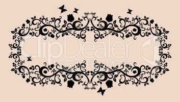 black white beautiful illustration of floral ornament for your design