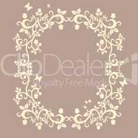 brown or fallow beautiful illustration of floral ornament for your design