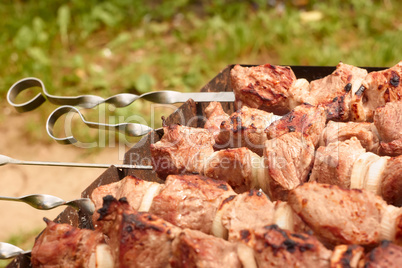 shish kebab outdoor close up