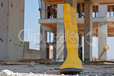 Construction workers yellow safety boot