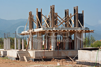 Form work on building under construction