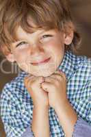 Young Happy Blond Boy Child Smiling