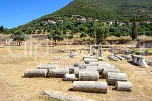 the ruins in ancient messene (messinia), peloponnes, greece
