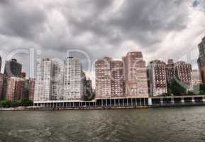 Skyline of New York City at sunset - Buildings and sky