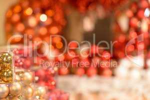 Red Christmas decorations glittering background