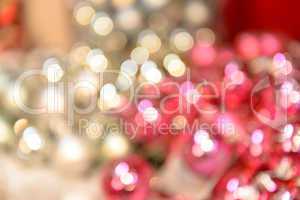 Blurred shiny silver and pink Christmas background
