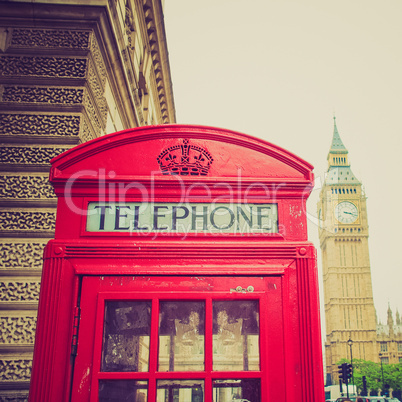 vintage look london telephone box