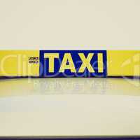 retro look taxi sign