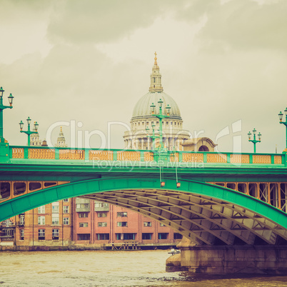 vintage look river thames in london