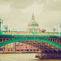 vintage look river thames in london